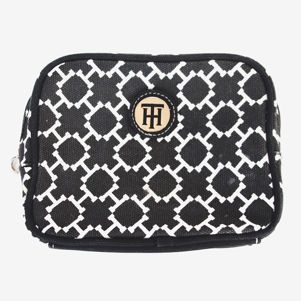 Tommy Hilfiger Black Canvas Logo Makeup Pouch
